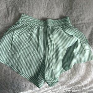 Green striped shorts